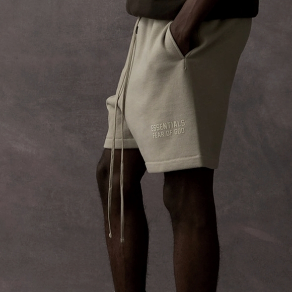 Essentials Men's Athletic Shorts in Cream - Picture 5 of 8